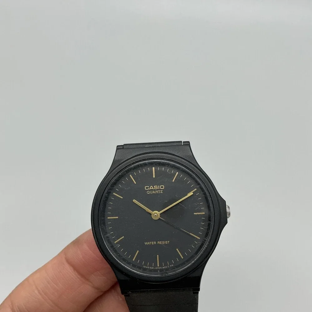 Casio 1330 MQ-24 Mens Watch 34mm Black Dial Case Black Resin Water Resist